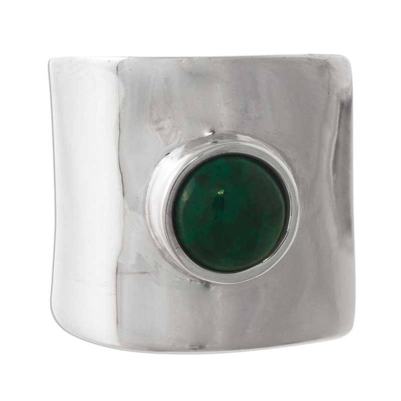 Chrysokoll Cocktailring Handgemachtes Design 925 Sterling Silber Geschenk für Sie & Mama