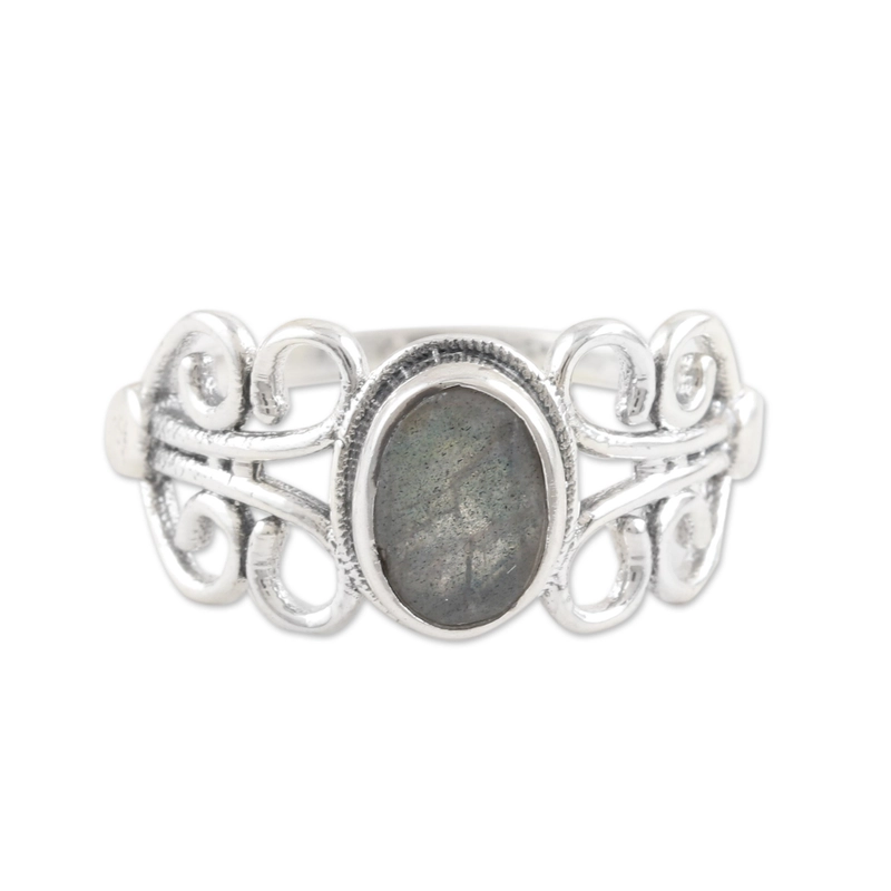 Natürlicher Labradorit Ring Handgefertigt 925 Sterling Silber Geschenk Für Sie