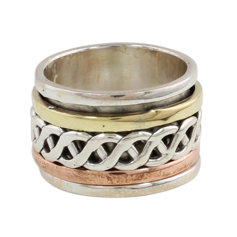 Spinnender Flechtring Spinner Ring 925 Sterling Silber Handgemachter Ring Silberschmuck Böhmischer Zarter Ring Geschenk Für Sie Geschenkidee