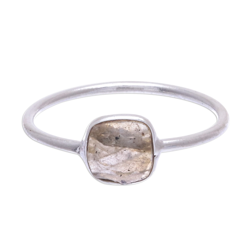 Einfacher Labradorit-Ring 925 Handgefertigt Design Sterlingsilber Geschenk Für Sie & Mutter