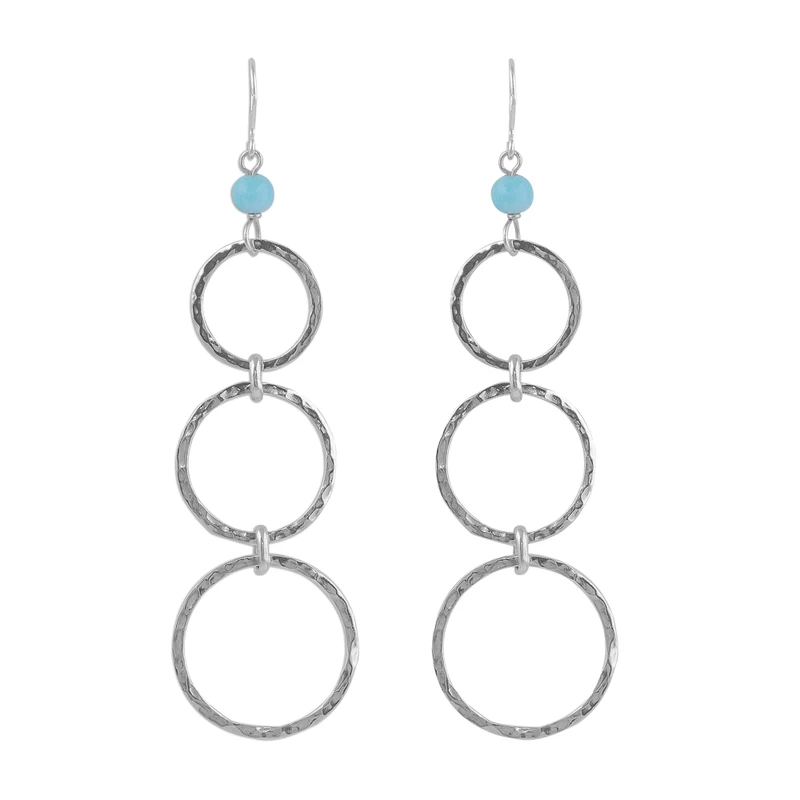 Amazonit Perlen und Sterling Silber Ohrhänger Damen Schmuck Boho Ohrringe Handgemachte Edelstein Ohrringe Hochzeitsschmuck Geschenk für Sie