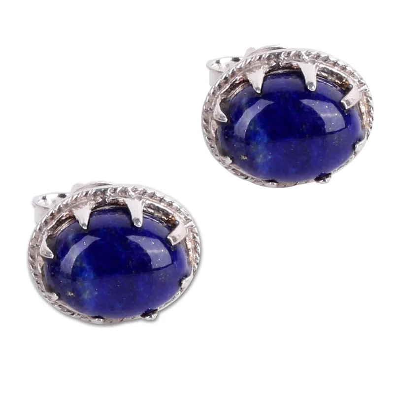 Ochtendmysterie Lapis Lazuli Oorknopjes 925 Sterling Zilveren Oorknopjes Handgemaakte Oorknopjes Dagelijkse Oorknopjes Cadeau voor Haar