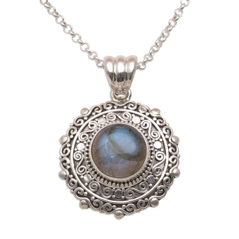 Labradorit Edelstein Anhänger Halskette Schmuck 925 Sterlingsilber Boho Zarte Labradorit Schmuck Geschenk für Sie