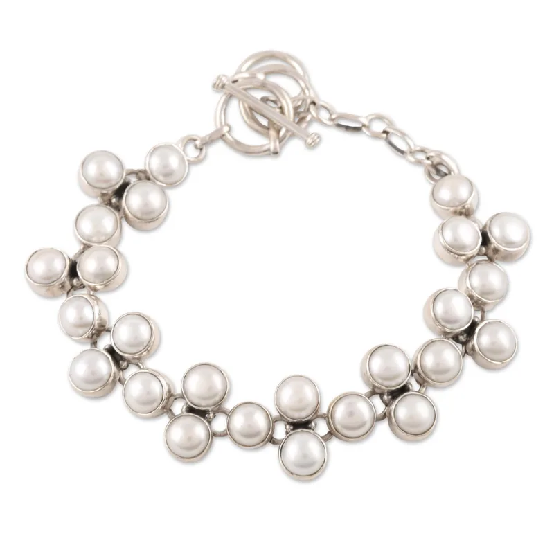 Many Moons Handgemaakte Indiase Sterling Zilveren Parel Armband Boheemse Sieraden Charmant Sieraad Cadeau Voor Haar
