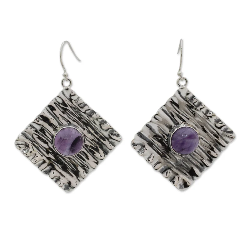 Ohrhänger aus Sterlingsilber mit Amethysten, handgefertigt, Geschenkidee, Geburtstagsgeschenk für sie