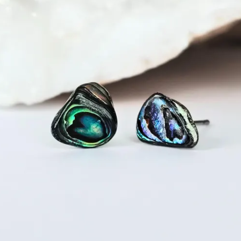 925 Sterling Silber Abalone-Muschel Ohrstecker Zierliche Abalone-Ohrringe Böhmischer Schmuck Geschenk für sie & Schwester