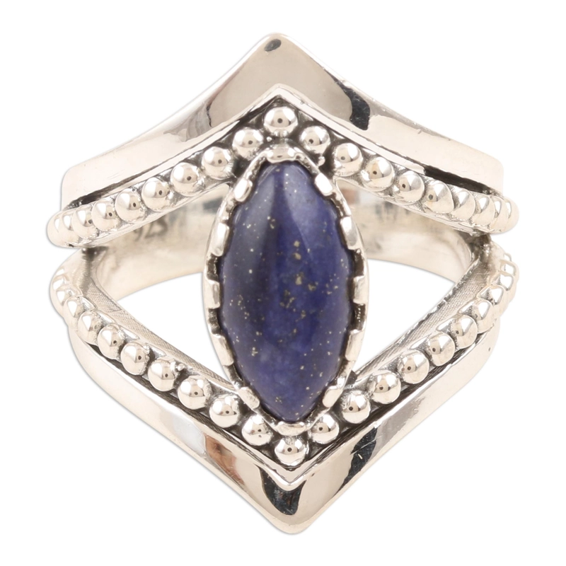 Lapislazuli Cocktailring Handgefertigt 925 Sterling Silber Geschenk für sie