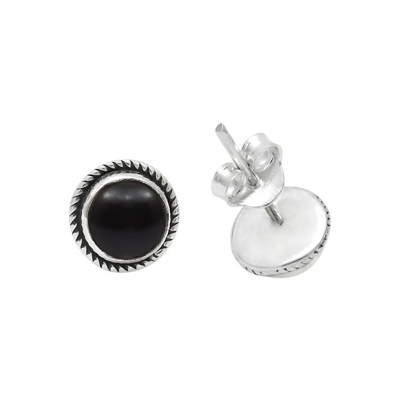 Ohrstecker aus schwarzem Onyx, Ohrstecker aus 925er Sterlingsilber, Onyx-Ohrringe, Geschenk für sie, handgefertigter Bohemian-Schmuck