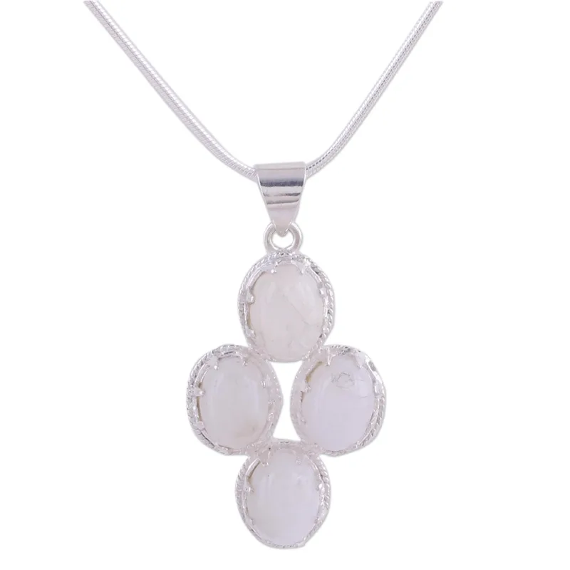 Morgenfrost Sterling Silber und Regenbogen-Mondstein Halskette Natürlicher Feuer-Regenbogen Mondstein Geschenk für Sie