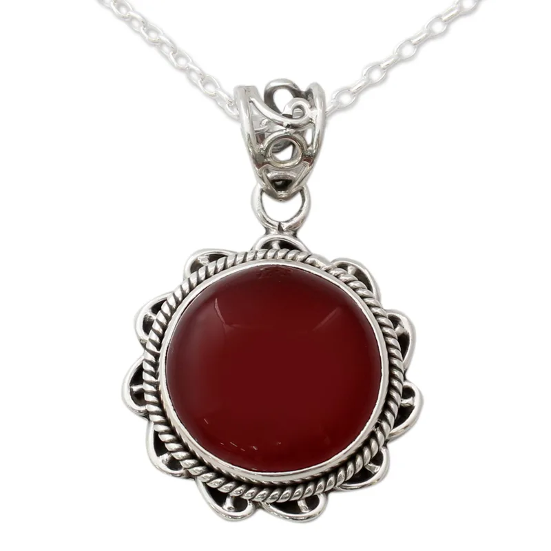 Handgefertigte 925 Sterling Silber Karneol Wasserfall Halskette Handgemachte Halskette Art-Déco-Halskette Geschenk für sie
