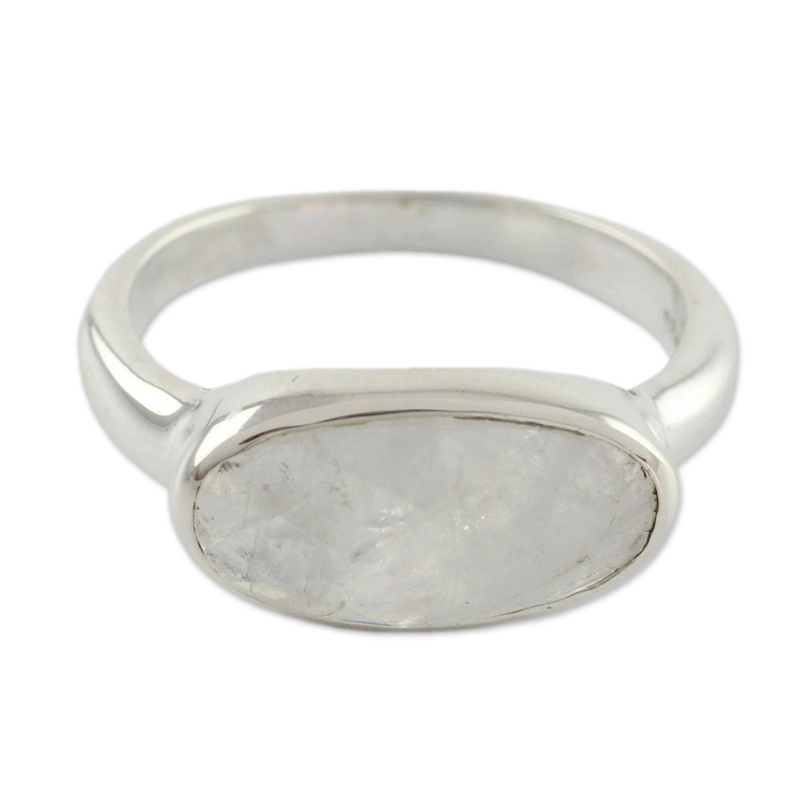 Sterling Silber Regenbogen Mondstein Ring Handgemachter 925 Sterling Silber Cocktailring Geschenk für sie & Mama