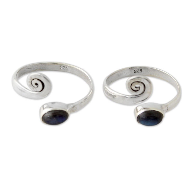 Handgefertigter Labradorit Spiralring 925 Sterling Silber Damenring Geschenk für Sie & Mama