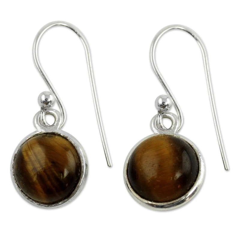 Tigerauge Ohrringe Sterlingsilber Schmuck Handgemachte Edelstein Silber Ohrringe Geschenke Für Muttertag Idee Alltagsschmuck