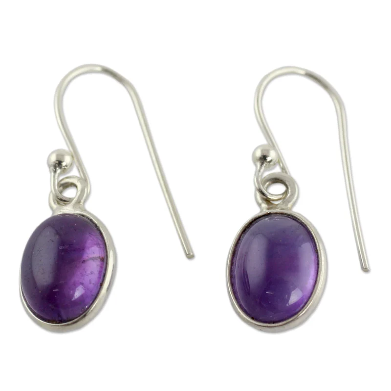 Ohrringe aus Silber und Amethyst, handgefertigt, Geschenkartikel, Hochzeitsschmuck, Geschenk für sie