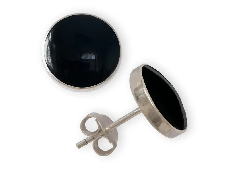Ohrstecker Schwarzer Onyx 925 Sterling Silber Ohrstecker Handgefertigte Ohrstecker Boho Zierliche Ohrstecker Geschenk für Sie
