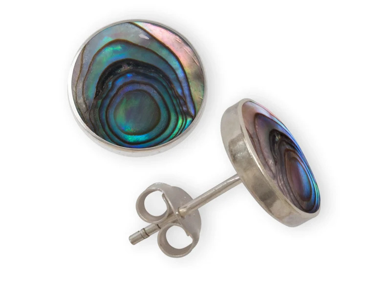 Runde Abalone Muschel Ohrstecker Abalone Ohrringe Ohrstecker Zarte Abalone Ohrringe Böhmischer Schmuck Geschenk für Sie