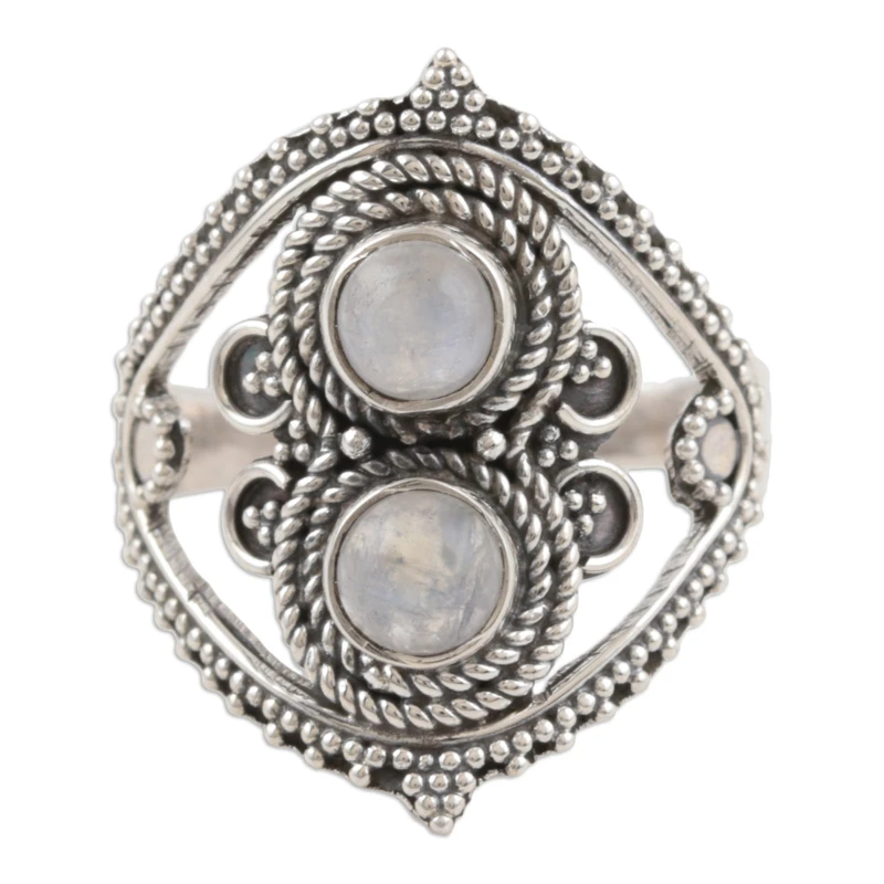 Artisan Crafted Rainbow Moonstone Ring 925 Sterling Silver Ring Natural Moonstone Handmade Ring Birthstone Ring Gift For Her