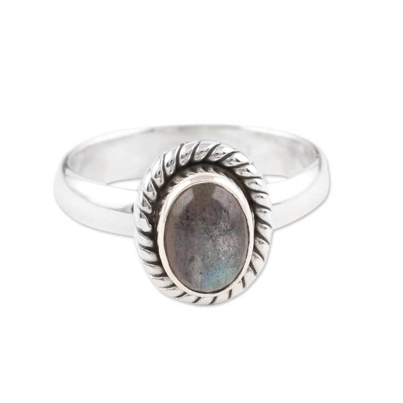 Handgemachter Labradorit Ring 925 Sterling Silber Geschenk Für Sie