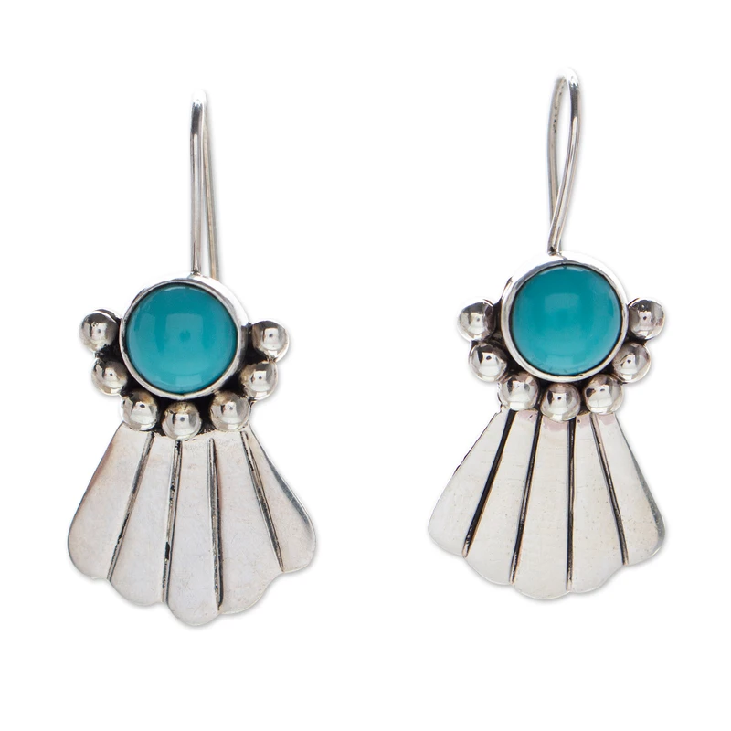 Ozean-Thema Natürliche Türkis Hängeohrringe 925 Sterling Silber Handgemachter Böhmischer Edelsteinschmuck Geschenk für Sie