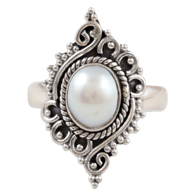 Artisan Crafted Cultured Pearl Ring 925 Silver Ring Statement Ring Handmade Ring Gift For Her Boho Dainty Ring Gift For Her & Sister