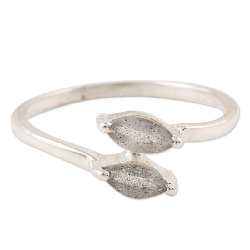Labradorit Wickelring 925 Handgemachtes Design Sterlingsilber Geschenk für Sie & Mama