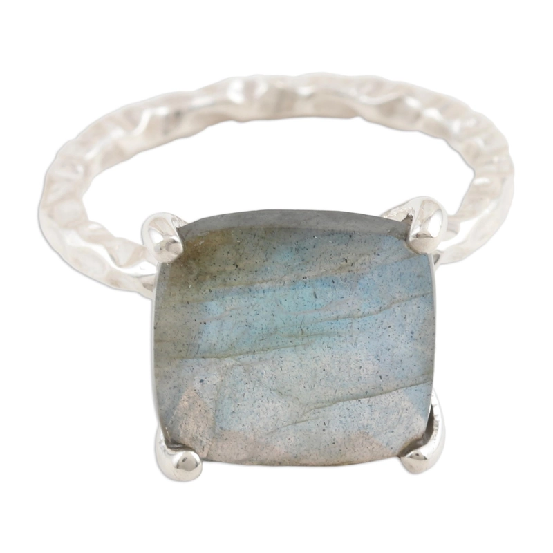 Square Labradorite Ring 925 Handmade Designer 925 Sterling Silver Gift For Her & Mom