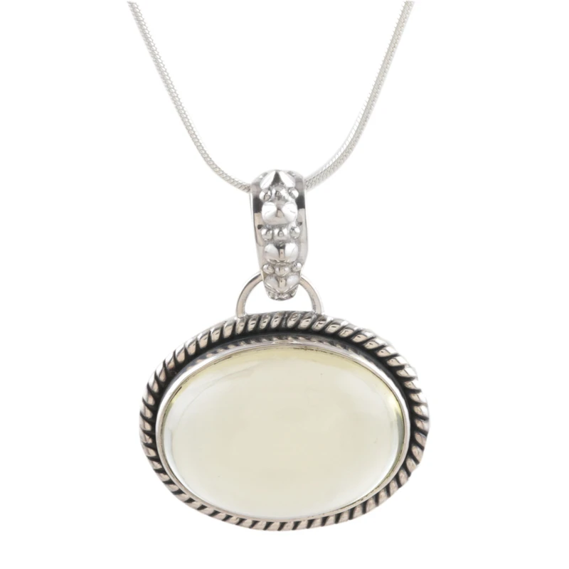 Zitronenquarz-Anhänger-Halskette 925er Sterlingsilber handgefertigte Edelsteinkette Böhmischer Schmuck Geschenk für Sie Valentinstagsgeschenk