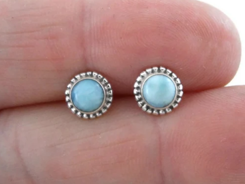 Larimar Ohrstecker aus Sterlingsilber Larimar Ohrringe Edelstein Ohrstecker Larimar Ohrstecker Larimar Schmuck