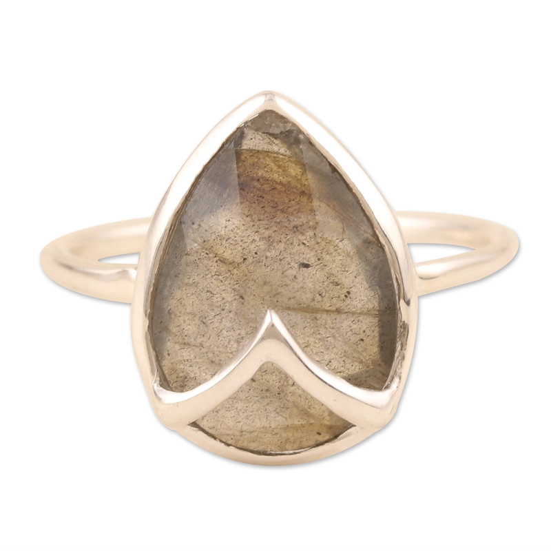 Labradorit Edelsteinring Handgefertigt 925 Sterling Silber Geschenk für Sie