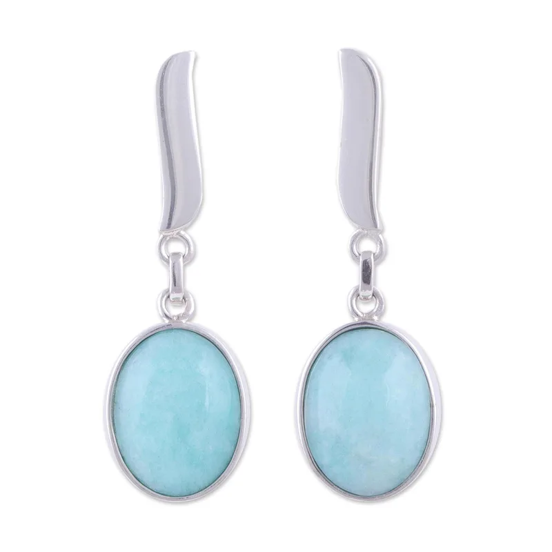 Ohrringe aus Sterlingsilber mit Amazonit, baumelnde Ohrringe für Frauen, Boho-Ohrringe, handgefertigte Edelsteinohrringe, Hochzeitsschmuck, Geschenk für sie
