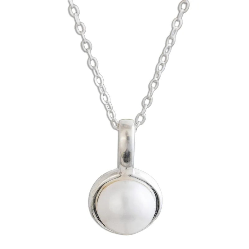 Handgemachte weiße Perlenkette 925 Sterling Silber Süßwasserperlen Schmuck Handgemachter Schmuck Boho Halskette Geschenk für sie Valentinstagsgeschenk
