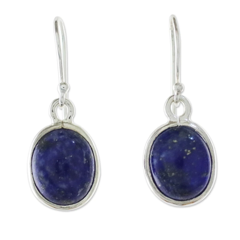 Simple Design Lapislazuli Ohrringe 925 Sterling Silber Designer Ohrringe für Damen Handgemachte Silber Ohrringe Schmuck Geschenke Artikel Geschenk für sie