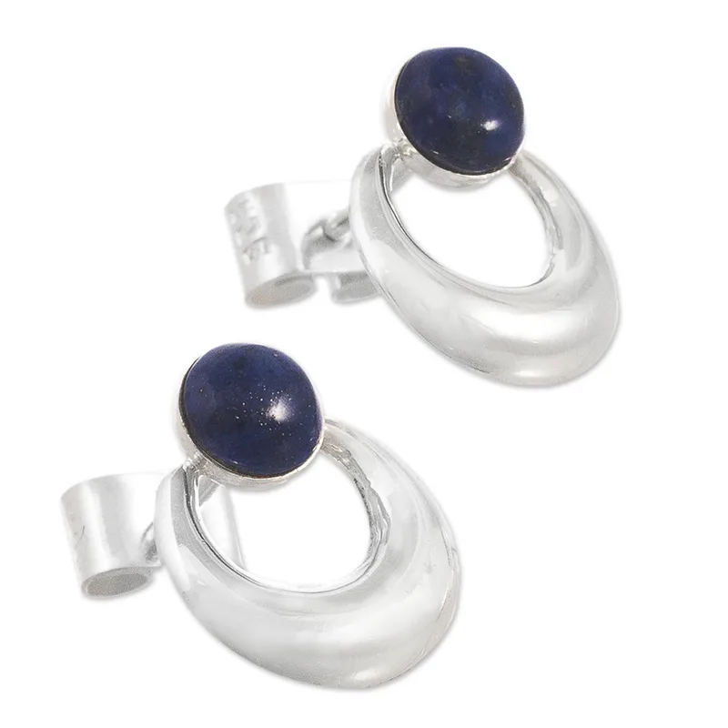 Neues Design Lapislazuli Ohrstecker 925 Sterling Silber Handgefertigte Ohrstecker Alltags-Ohrring Für Frauen Geschenk Für Sie