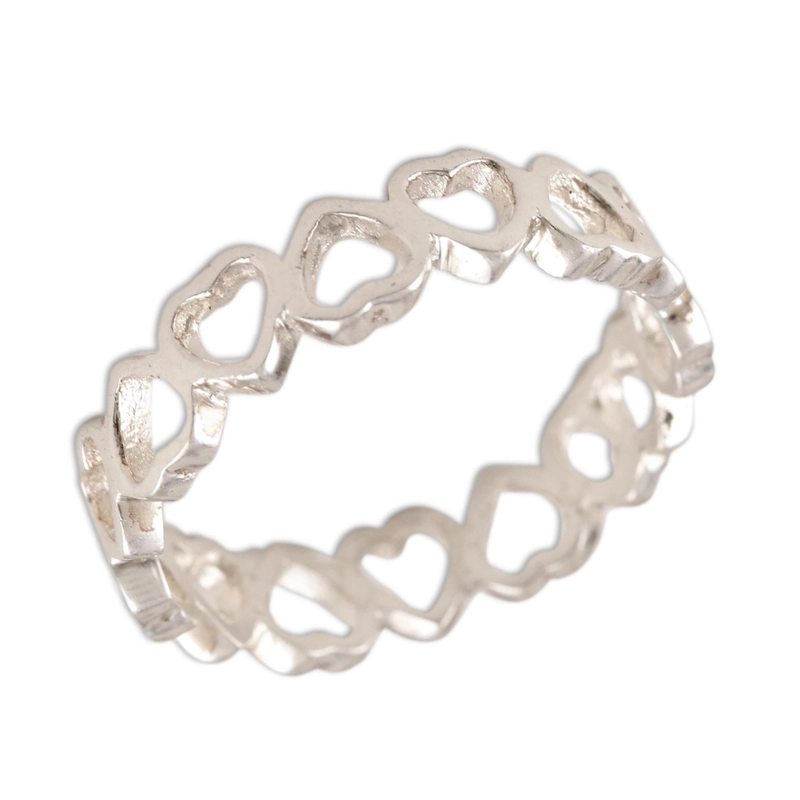 Herzband Handgemachter 925er Sterlingsilber Ring Geschenk für Sie