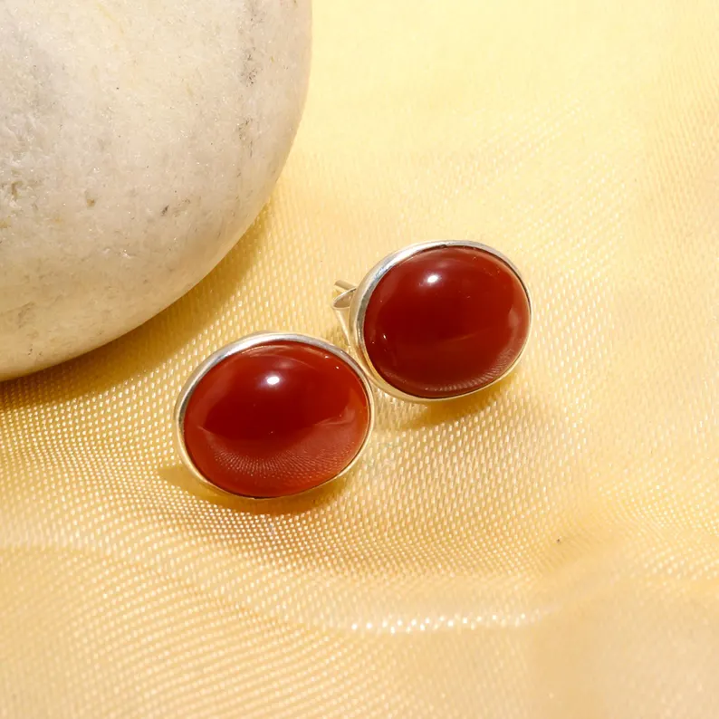 Funkelnde Karneol Ohrringe Orange Edelstein Ohrringe Stecker Ohrringe 925 Sterling Silber Schmuck Geburtstagsgeschenk Ohrringe Für Beste Freundin