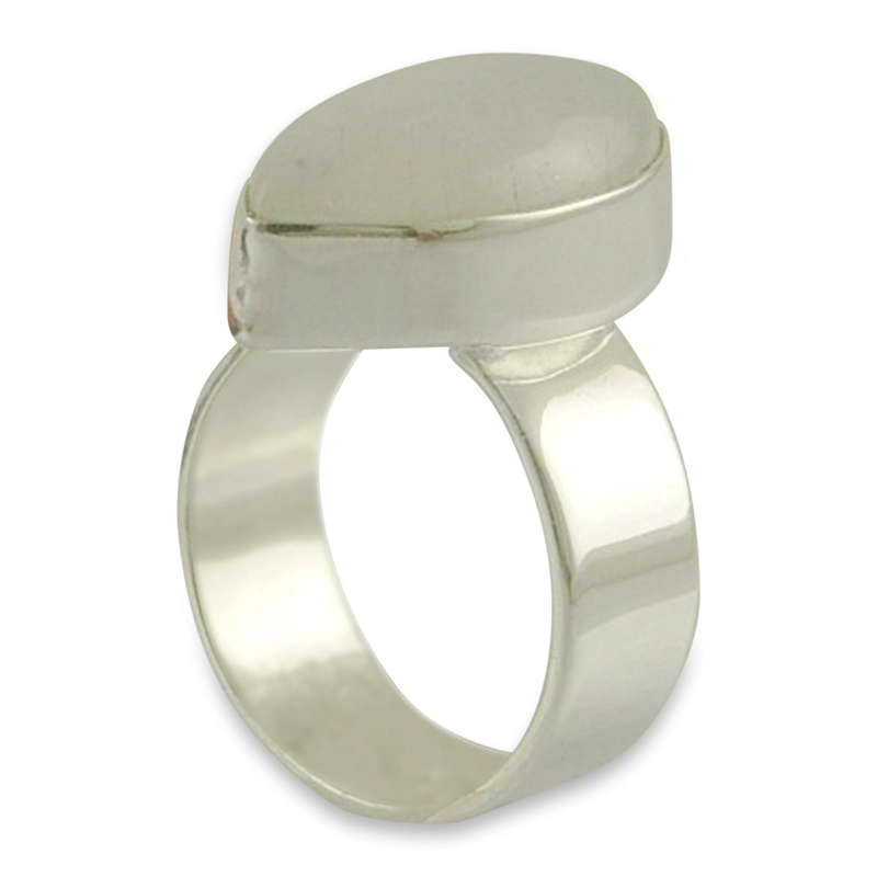 Birnenförmiger Mondstein Handgefertigter 925 Sterling Silber Ring Geschenk für Sie & Mama