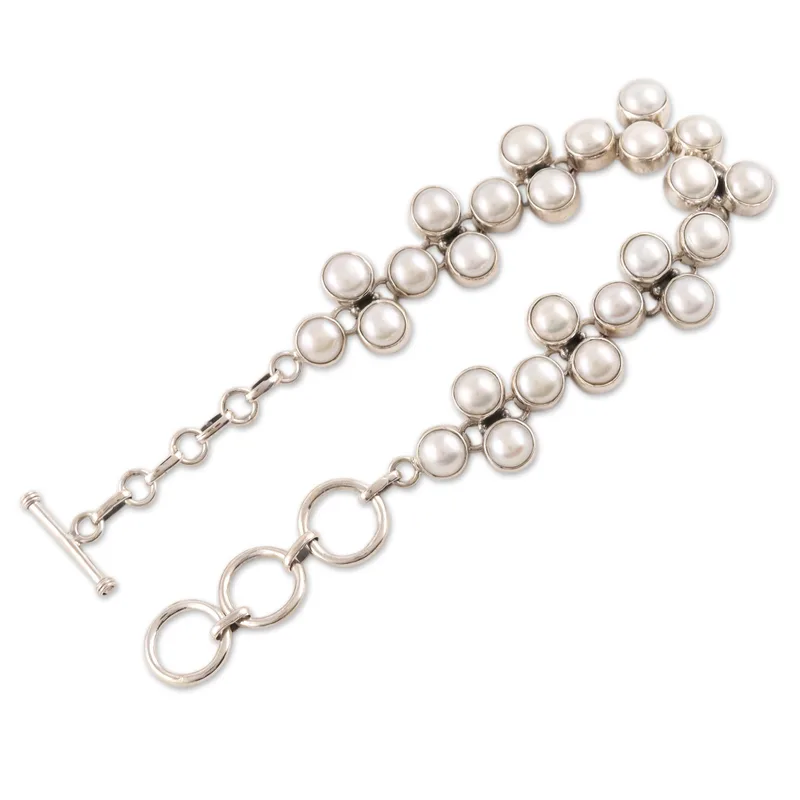 Many Moons Handgemaakte Indiase Sterling Zilveren Parel Armband Boheemse Sieraden Charmant Sieraad Cadeau Voor Haar