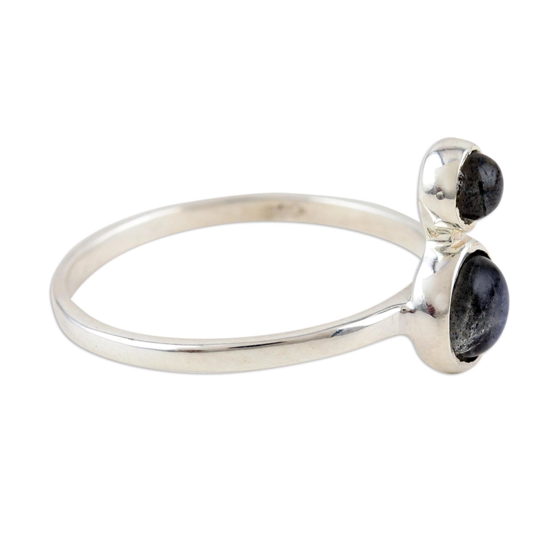 Handgefertigter Labradorit- und Sterling-Silber-Cocktailring aus 925er Sterling-Silber Geschenk für Sie