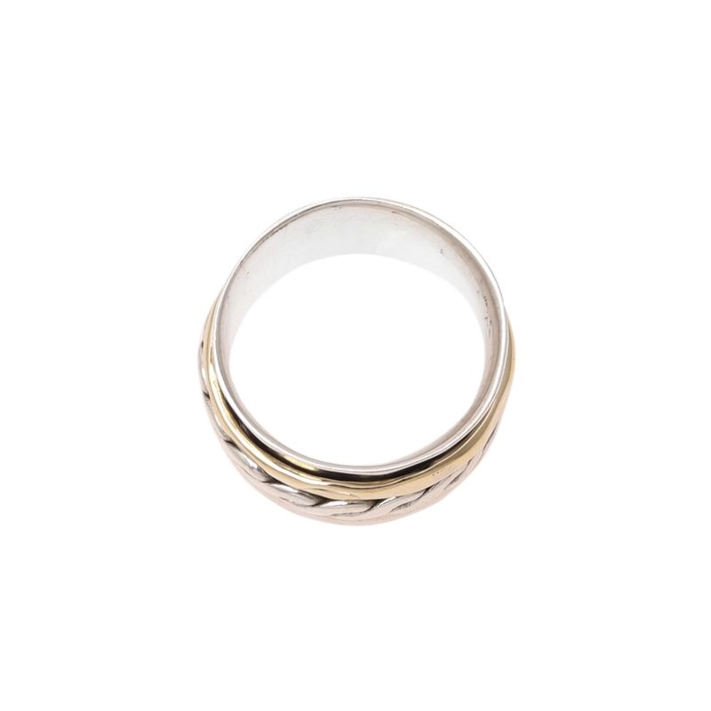 Drehbarer Spiral-Muster Sterling Silber Spinner Ring Handgefertigt Designer Unisex