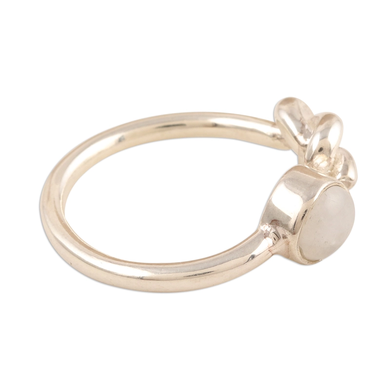 Regenbogen-Mondstein-Knotenring 925 Sterlingsilber Cocktailring Handgemachtes Geschenk für Sie