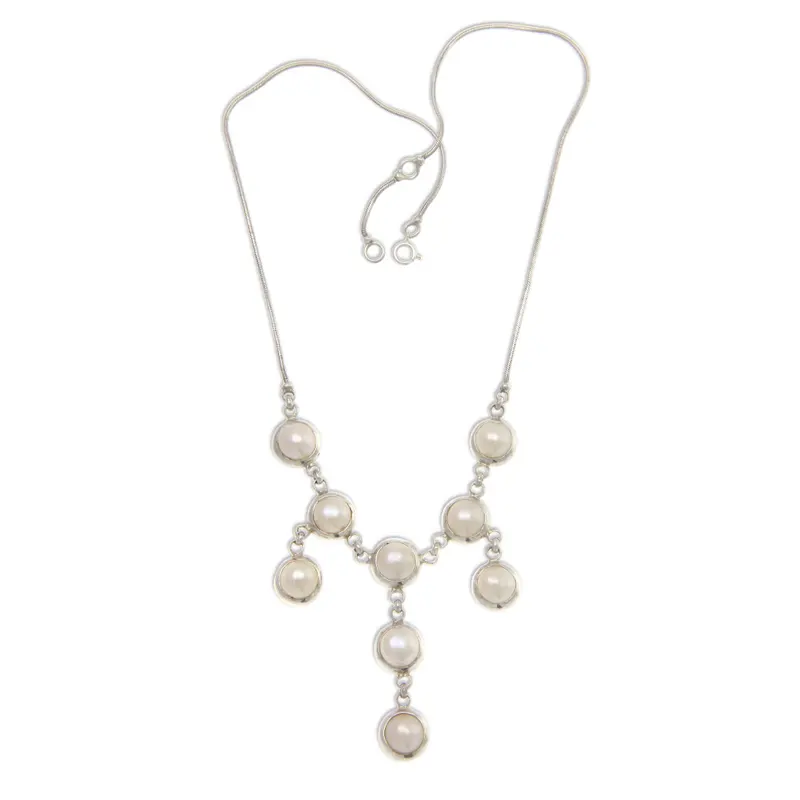 Cultured Pearl Y Necklace 925 Sterling Silver Freshwater Pearl Jewelry Handmade Jewelry Boho Necklace Gift For Her Valentine Day Gift