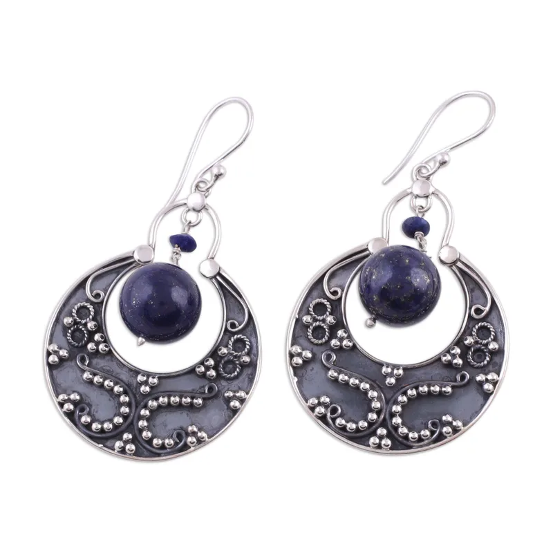 Handgefertigte Ohrringe aus Sterlingsilber und Lapislazuli Designer-Ohrringe für Frauen Handgemachte Silberohrringe Schmuckgeschenke Artikel Geschenk für Sie und Mama