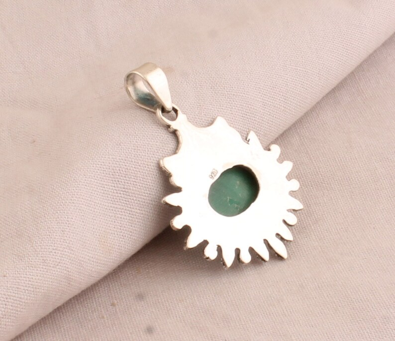 Massief 925 Sterling Zilveren Malachiet Ketting Hanger Voor Dames Handgemaakte Spiraal Zilveren Boho Ovale Edelsteen Hanger Cadeaus Voor Moederdag