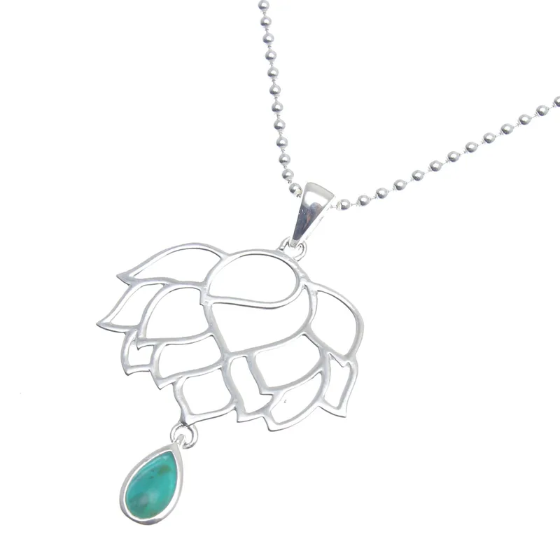 Chakra Bloom Türkis und Sterlingsilber Anhänger Halskette Zarte Kette Perfektes Muttertagsgeschenk Boho Schmuck