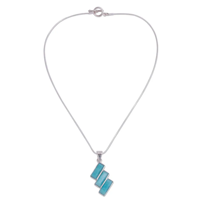 Moderner Amazonit Anhänger Halskette 925 Sterling Silber Amazonit Schmuck Handgemachter Schmuck Böhmische Halsketten Geschenk Für Sie Geschenk Artikel
