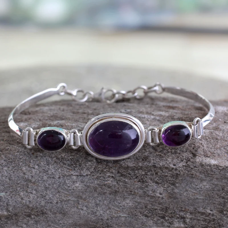 Armband 925er Sterlingsilber und Amethyst Armband Charmantes Geburtstagsgeschenk für Frauen und Mädchen Amethyst Armband Valentinstagsgeschenk für sie