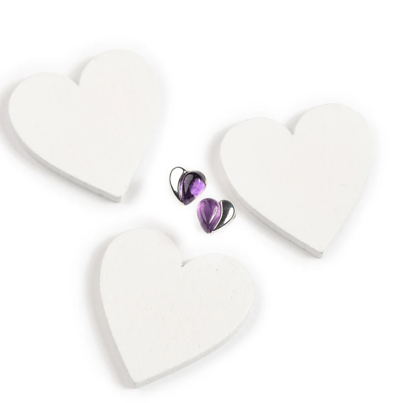 Ohrringe aus 925er Sterlingsilber mit Amethyst-Herzen, kleine Herzohrstecker, Valentinstagsgeschenk für Ehefrau