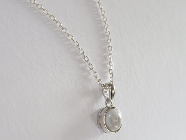 Natürliche Howlith-Halskette mit Anhänger und Kette für Damen, 925 Sterling Silber Howlith Schmuck, handgefertigter böhmischer Schmuck, Geschenk für sie
