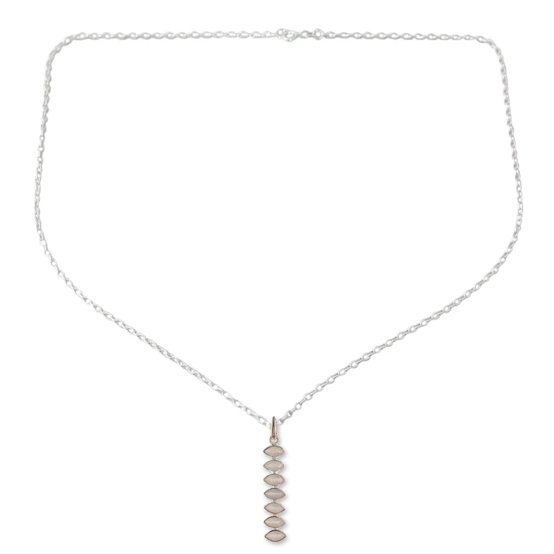 Regenbogen-Mondstein-Anhänger in Marquise-Form, handgefertigt aus 925er Sterlingsilber, blauer Feuer-Regenbogen-Mondstein, Geschenk für sie und Mama