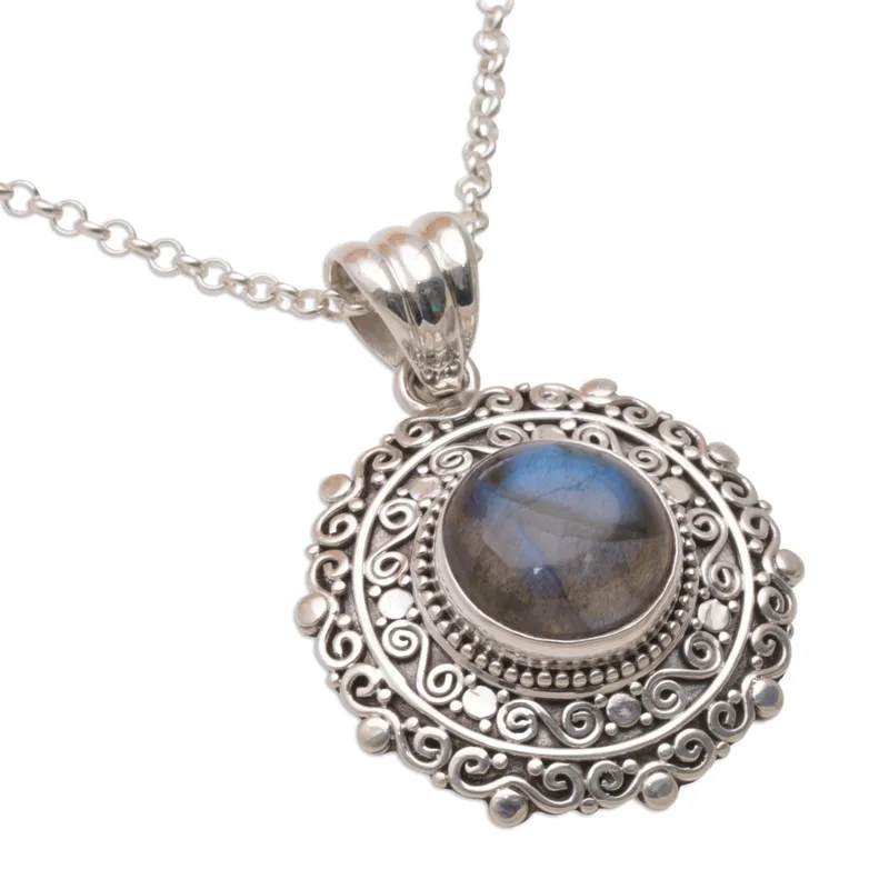 Labradorit Edelstein Anhänger Halskette Schmuck 925 Sterlingsilber Boho Zarte Labradorit Schmuck Geschenk für Sie